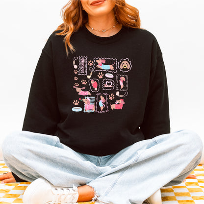 Dachshund Scrapbook Stamp Sweatshirt – Cute Girly Doxie