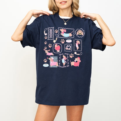 Dachshund Scrapbook Stamp Shirt – Cute Girly Doxie Tee
