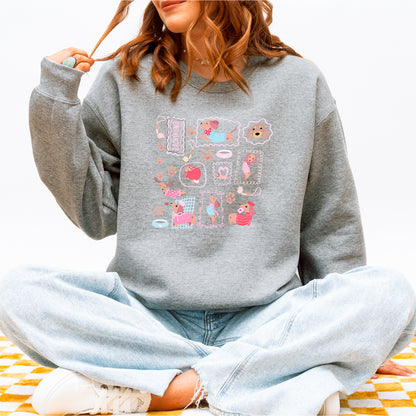 Dachshund Scrapbook Stamp Sweatshirt – Cute Girly Doxie