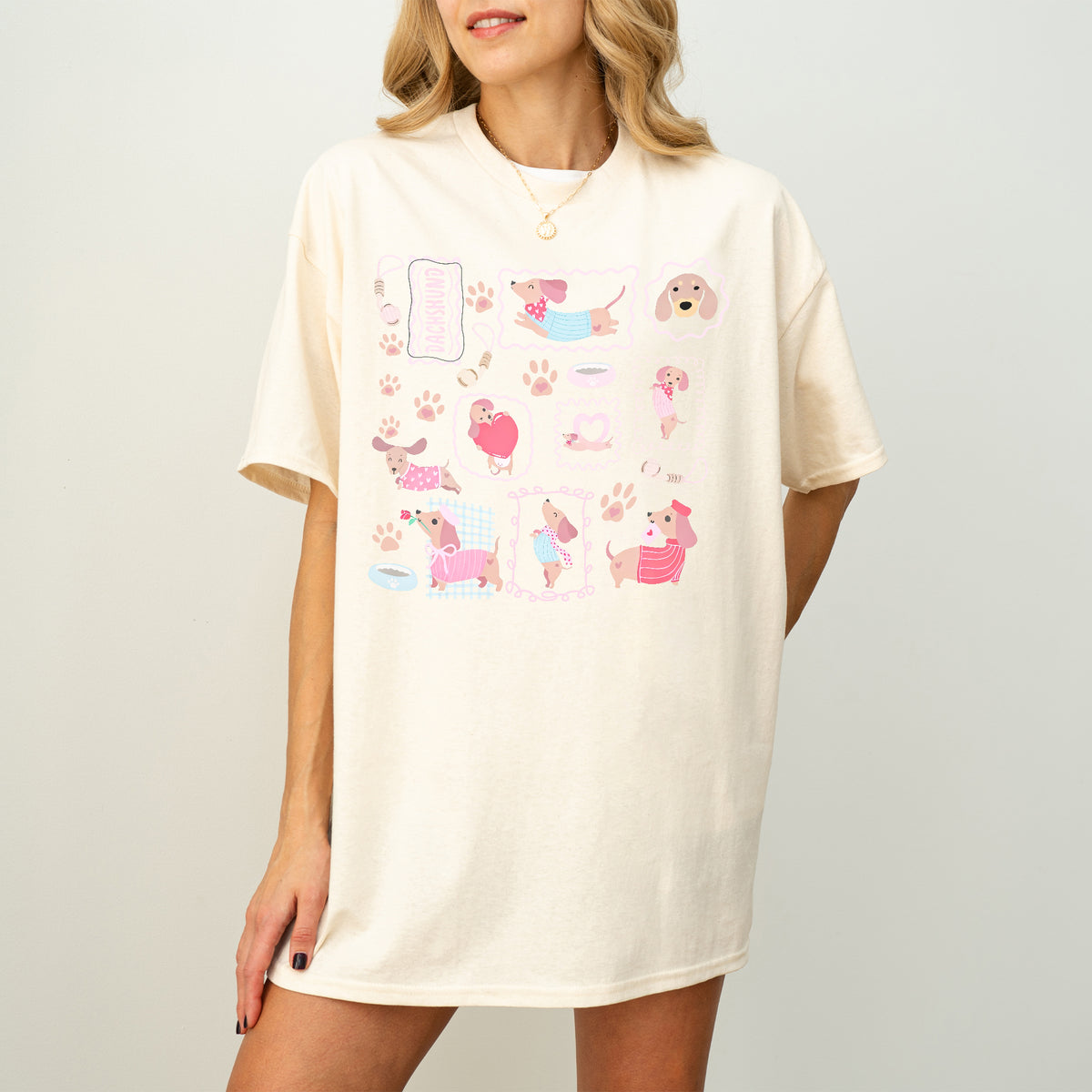 Dachshund Scrapbook Stamp Shirt – Cute Girly Doxie Tee