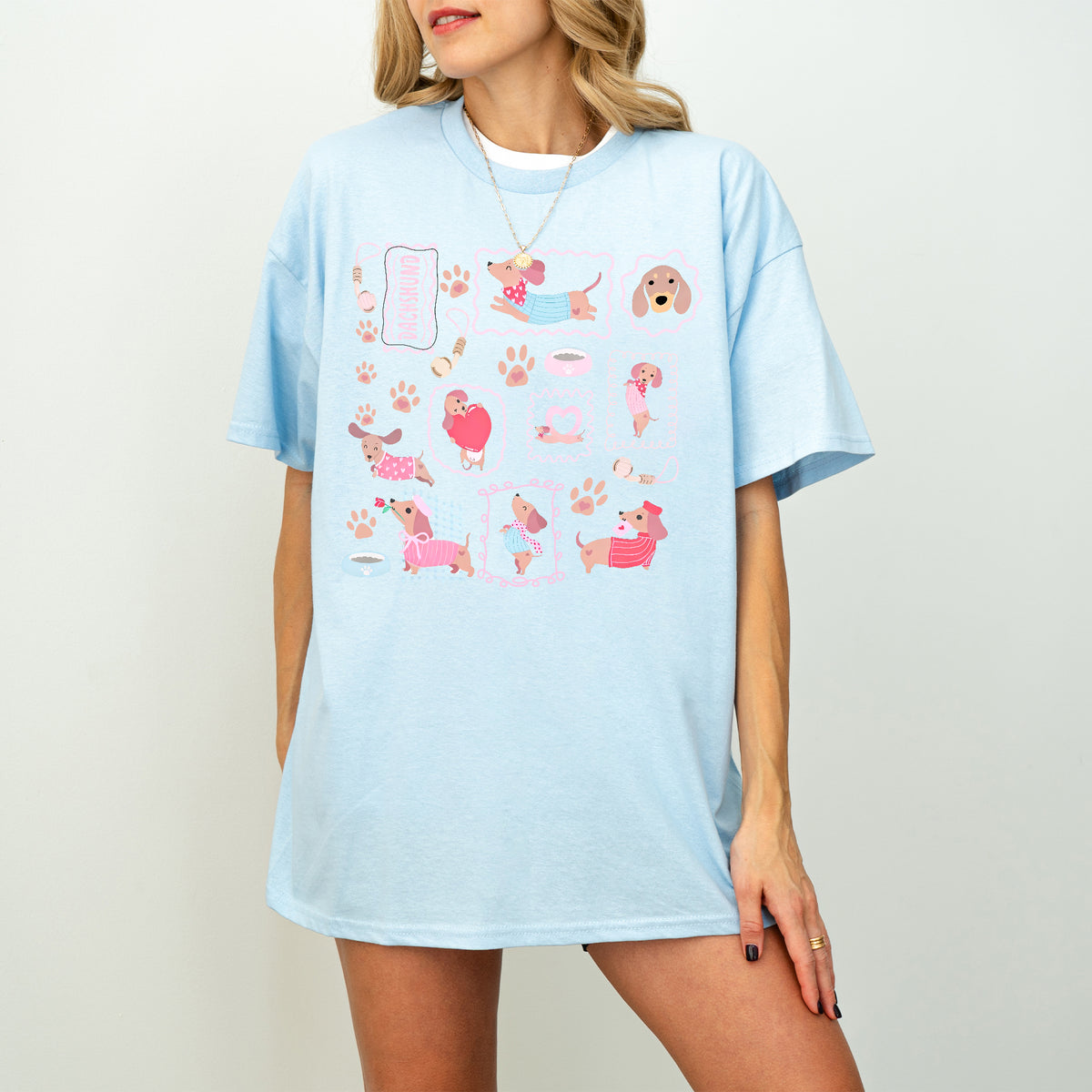 Dachshund Scrapbook Stamp Shirt – Cute Girly Doxie Tee