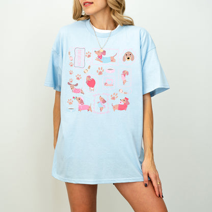 Dachshund Scrapbook Stamp Shirt – Cute Girly Doxie Tee