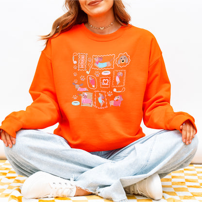 Dachshund Scrapbook Stamp Sweatshirt – Cute Girly Doxie