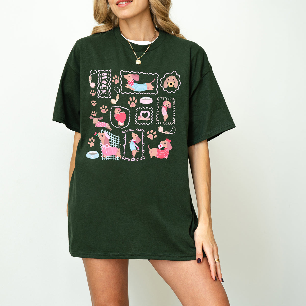 Dachshund Scrapbook Stamp Shirt – Cute Girly Doxie Tee