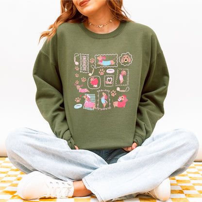 Dachshund Scrapbook Stamp Sweatshirt – Cute Girly Doxie