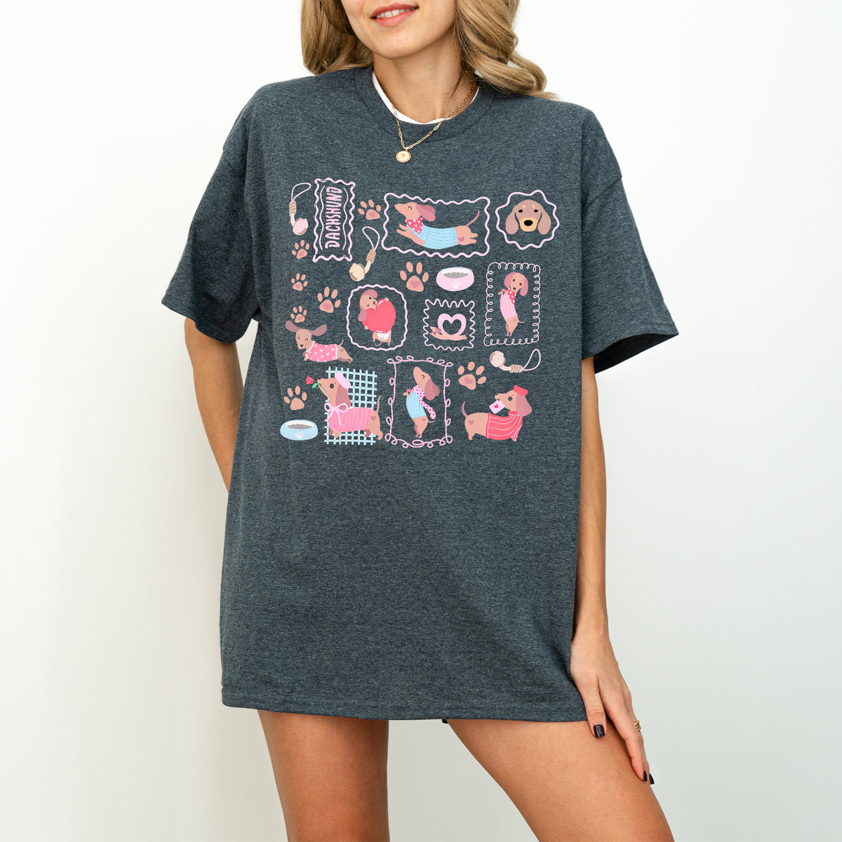 Dachshund Scrapbook Stamp Shirt – Cute Girly Doxie Tee