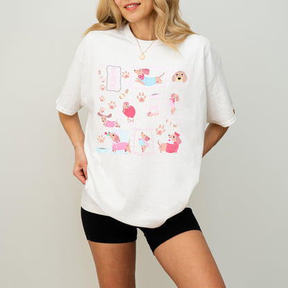 Dachshund Scrapbook Stamp Shirt – Cute Girly Doxie Tee