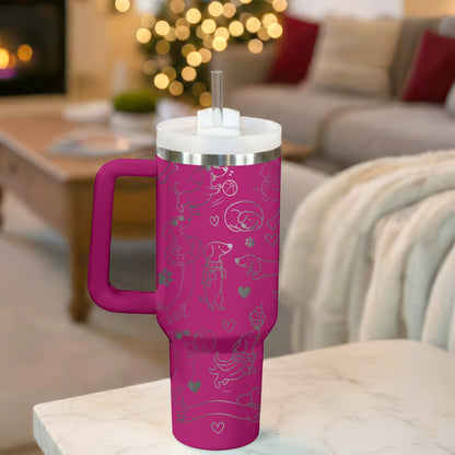 Dachshund Lover 40oz Engraved Stainless Steel Tumbler