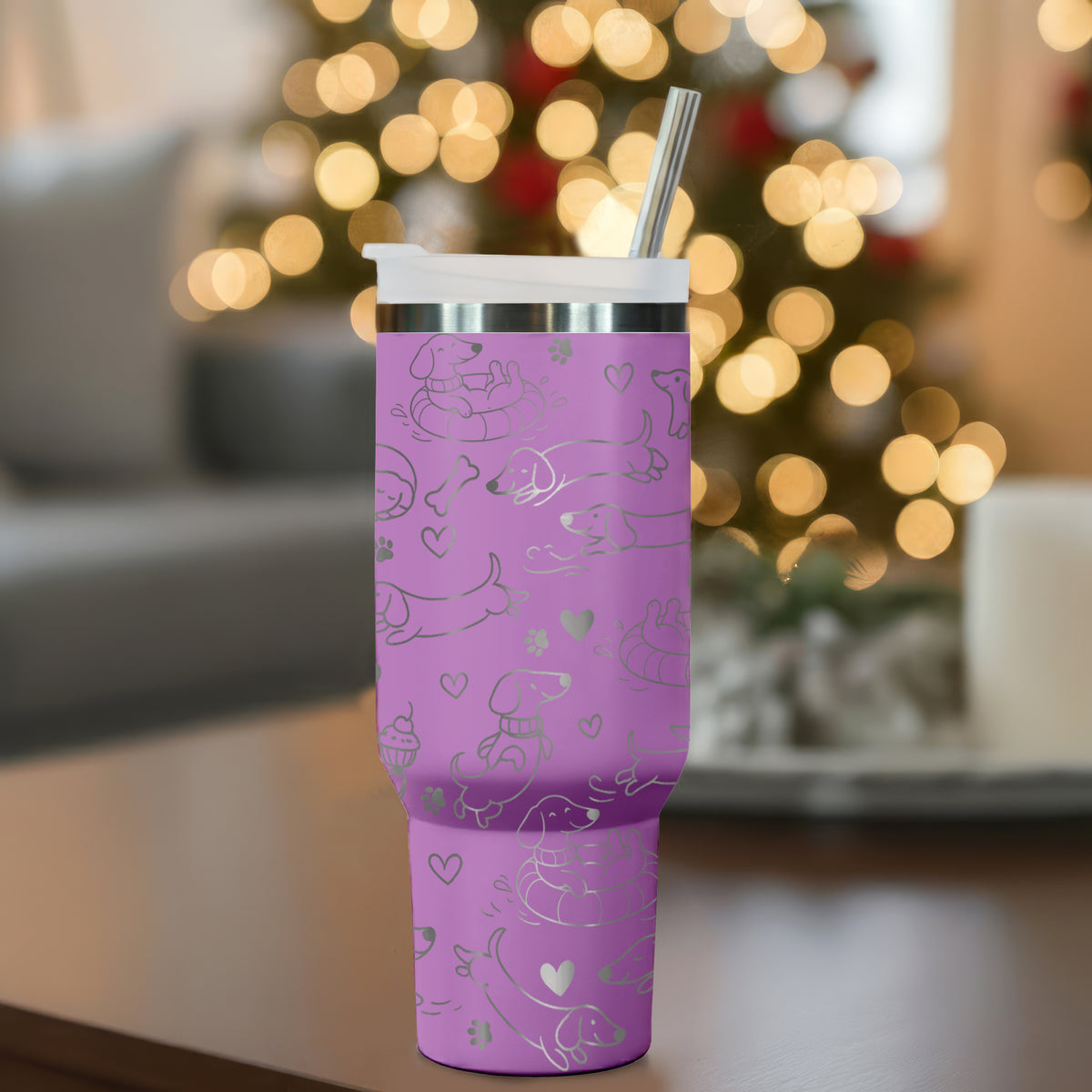 Dachshund Lover 40oz Engraved Stainless Steel Tumbler