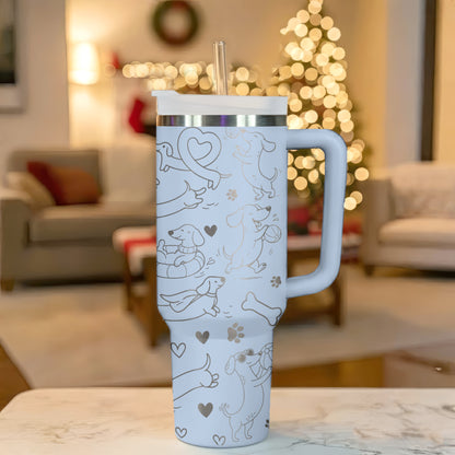 Dachshund Lover 40oz Engraved Stainless Steel Tumbler