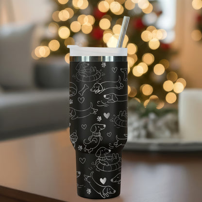 Dachshund Lover 40oz Engraved Stainless Steel Tumbler