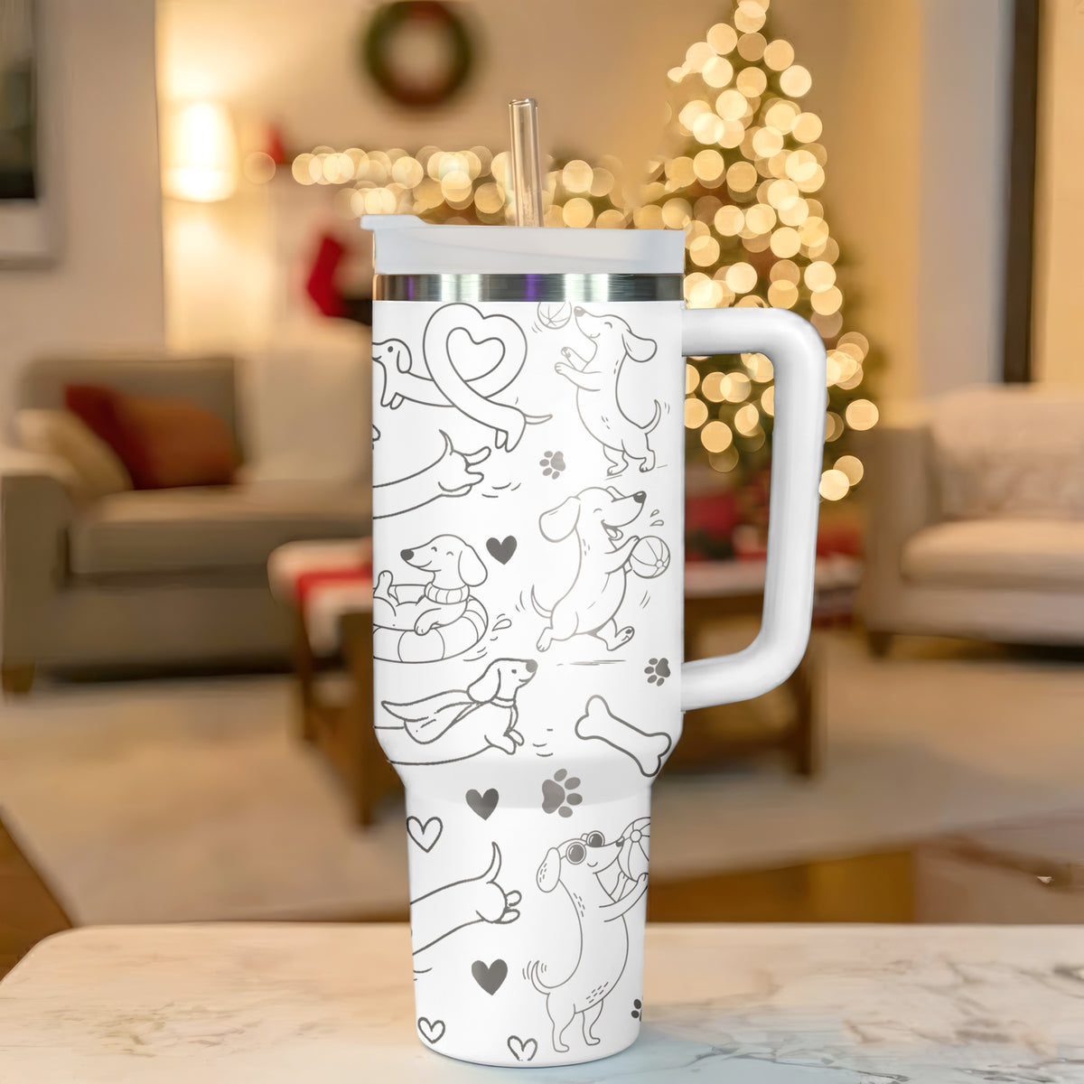 Dachshund Lover 40oz Engraved Stainless Steel Tumbler