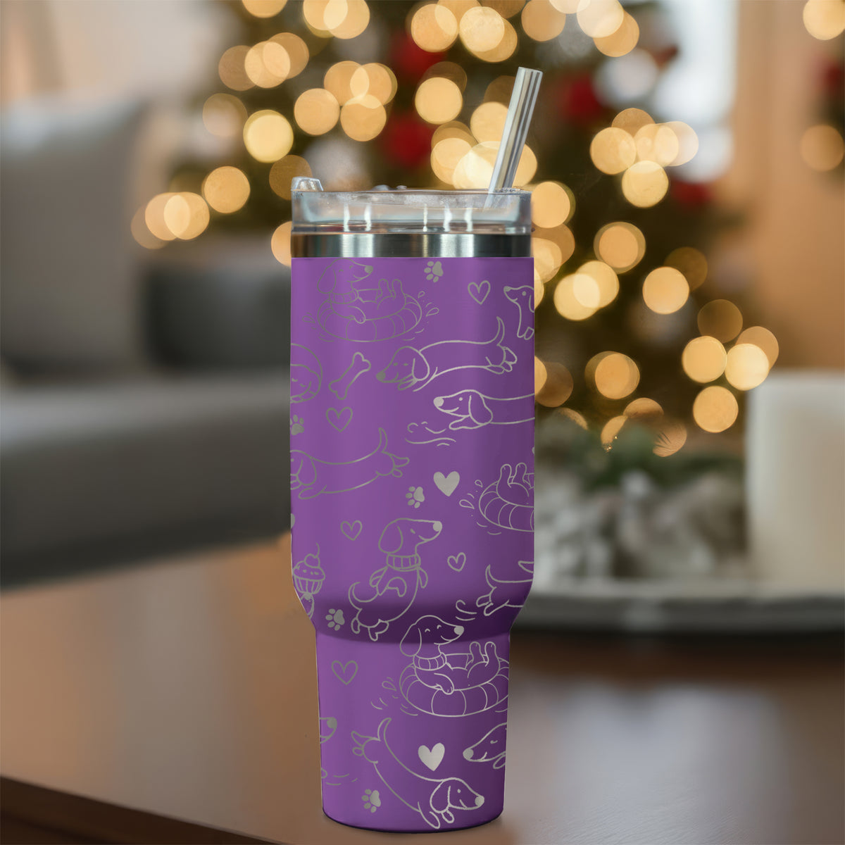 Dachshund Lover 40oz Engraved Stainless Steel Tumbler