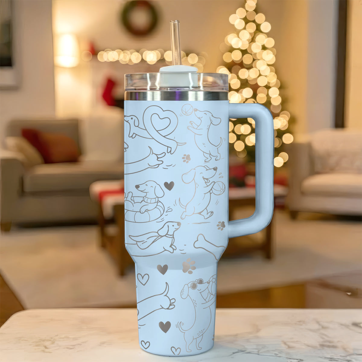 Dachshund Lover 40oz Engraved Stainless Steel Tumbler