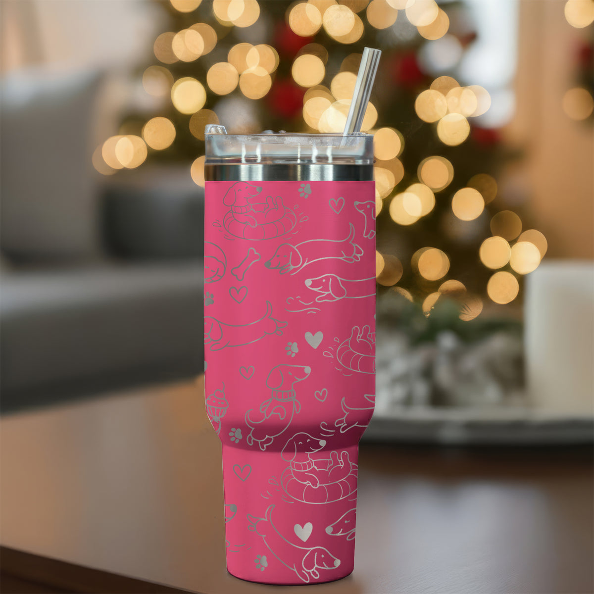 Dachshund Lover 40oz Engraved Stainless Steel Tumbler