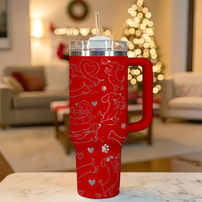 Dachshund Lover 40oz Engraved Stainless Steel Tumbler