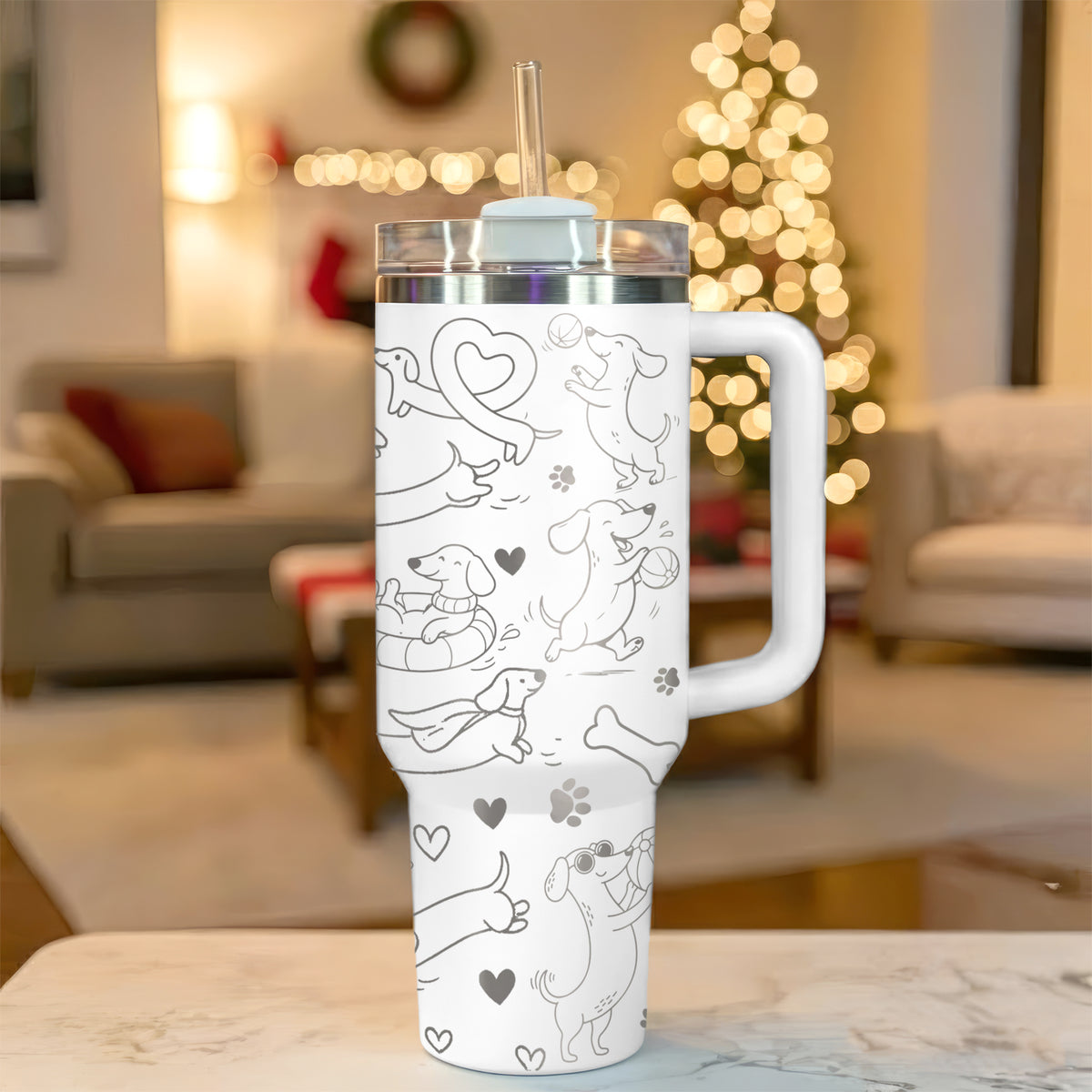 Dachshund Lover 40oz Engraved Stainless Steel Tumbler