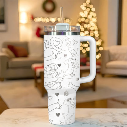 Dachshund Lover 40oz Engraved Stainless Steel Tumbler