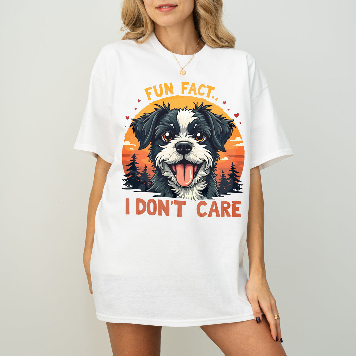 Fun Fact I Don’t Care Funny Dog T-Shirt
