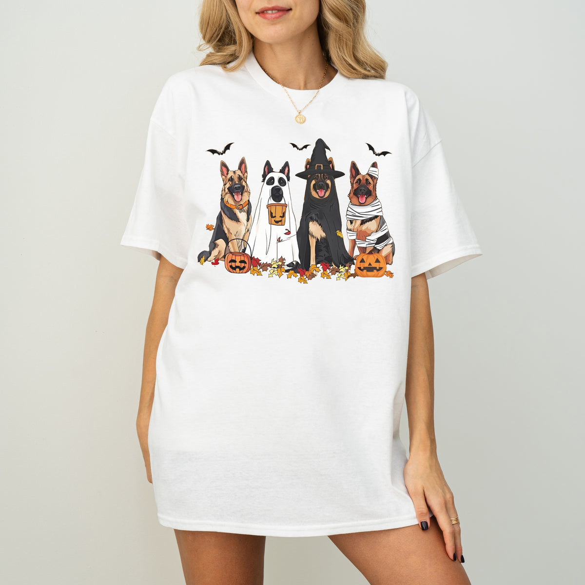 German Shepherd Halloween Shirt – Fall Ghost Dog Gift