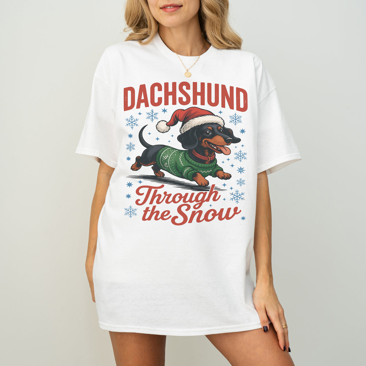 Dachshund Through the Snow Shirt – Funny Christmas Doxie Tee