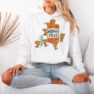 Happy Pills Dachshund Hoodie – Funny Wiener Dog Hooded Sweatshirt for Dog Lovers, Cute Doxie Gift