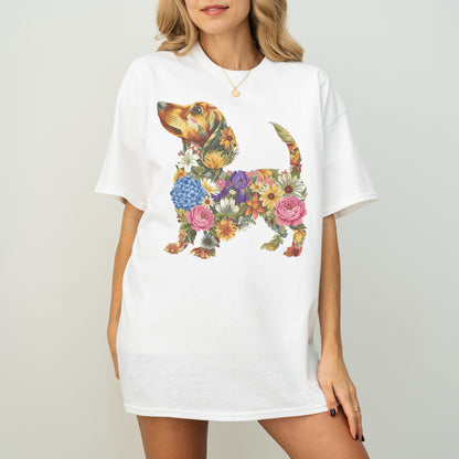Floral Dachshund Shirt – Cute Dog Mom Gift for Dachshund Lovers