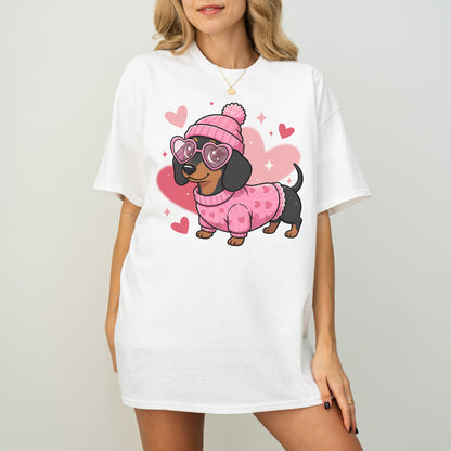 Cute Valentine Dachshund Dog Mom T-Shirt