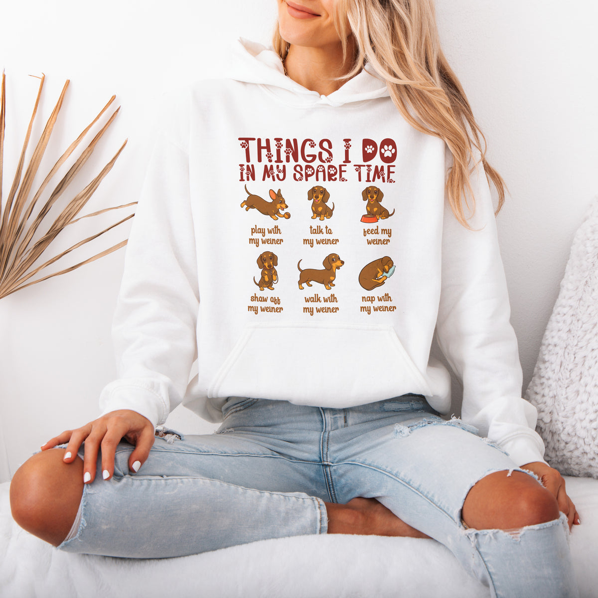 Things I Do In My Spare Time Dachshund Hoodie
