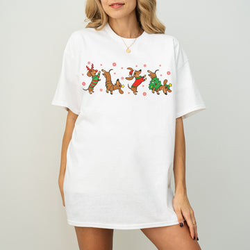 Funny Dachshund Christmas Shirt Dog Lover Gift Xmas Crewneck T-Shirt