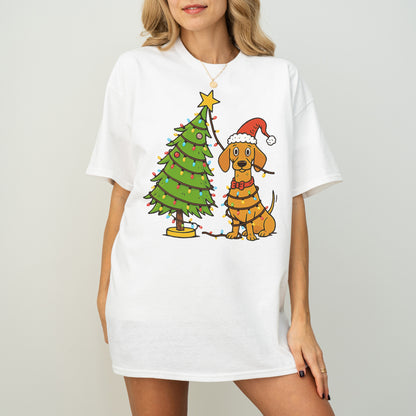 Sausage Dog Christmas Lights Dachshund Shirt – Holiday Gift