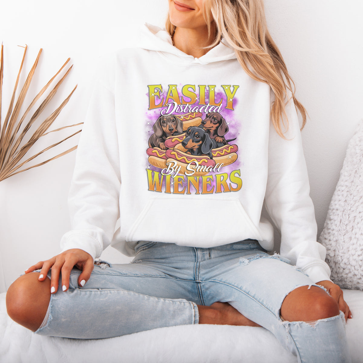 Easily Distracted by Small Wieners Funny Dachshund Hoodie