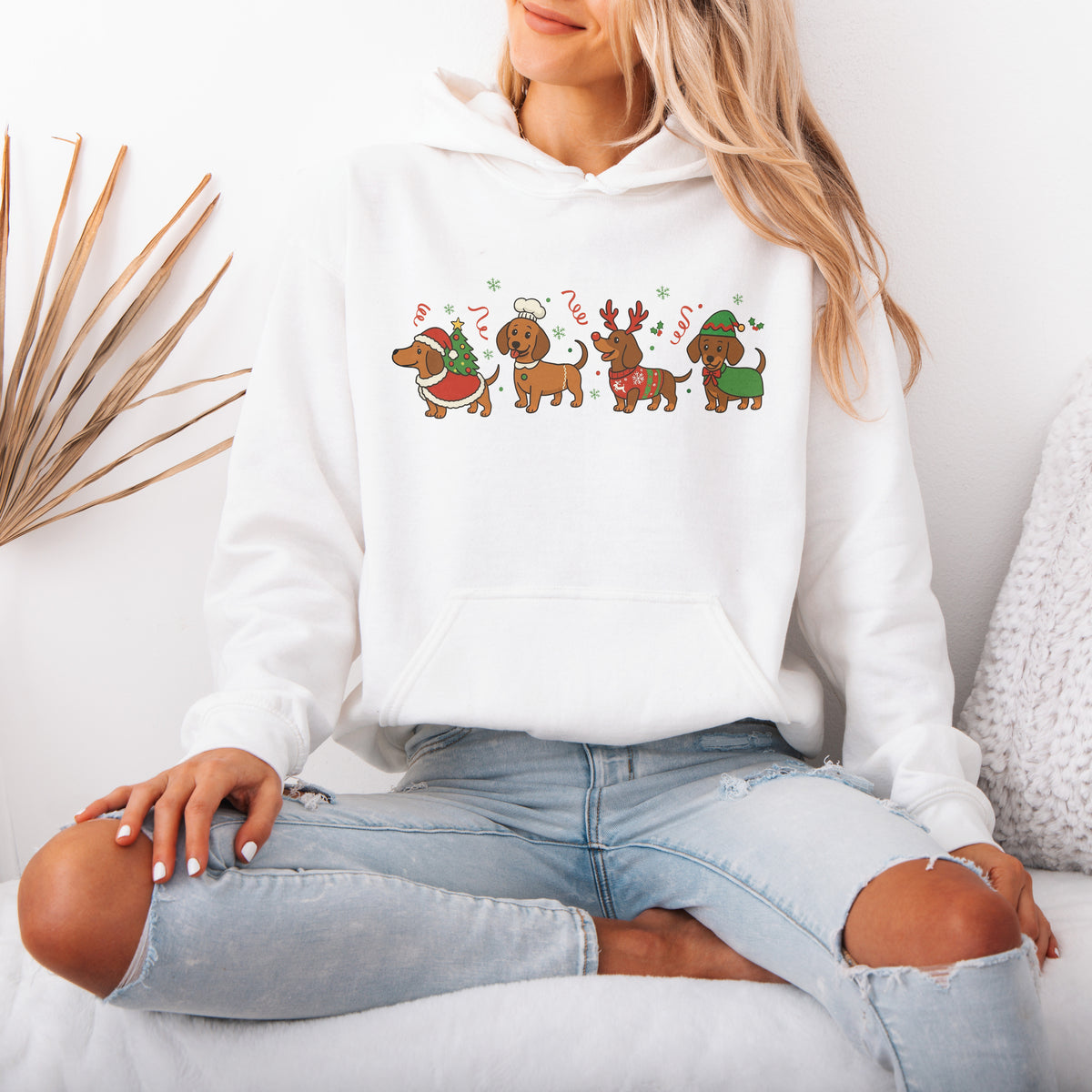 Funny Christmas Dachshund Dog Cute Christmas Puppy Hoodie