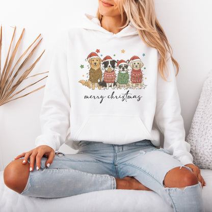 Merry Christmas Dogs Hoodie – Cute Holiday Puppy Dog Lover Gift