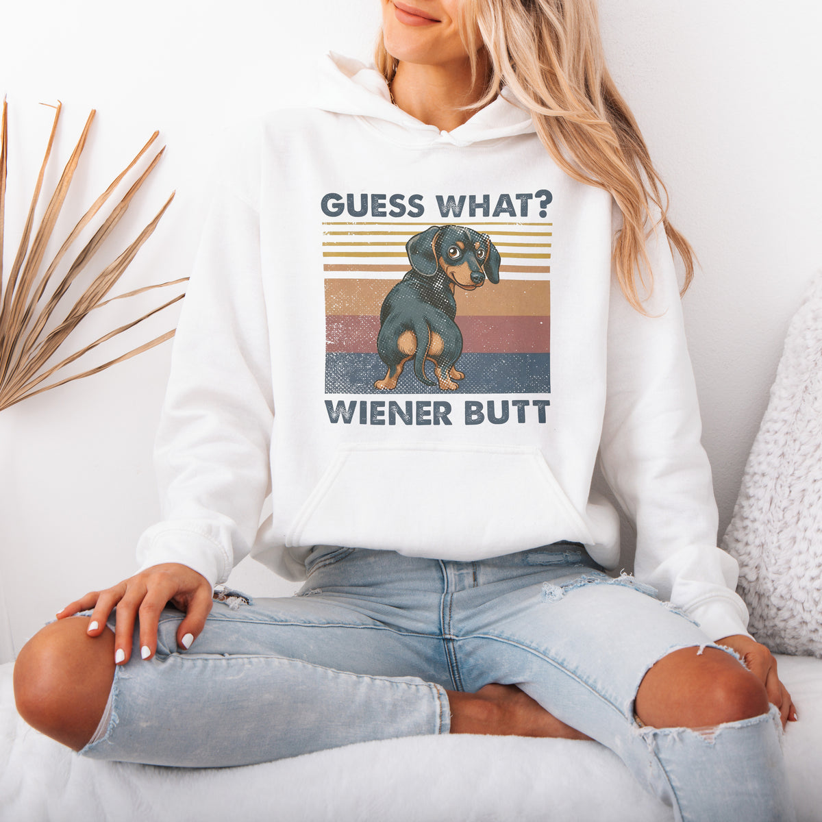 Guess What Wiener Butt Dachshund Hoodie Cute Doxie Gift
