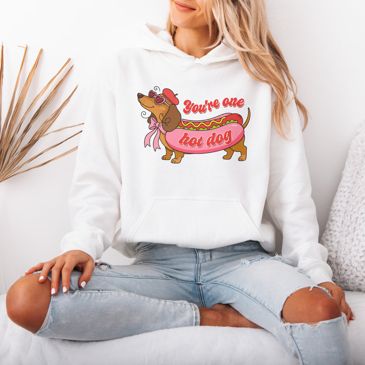 You Are One Hot Dog Dachshund Valentine Hoodie