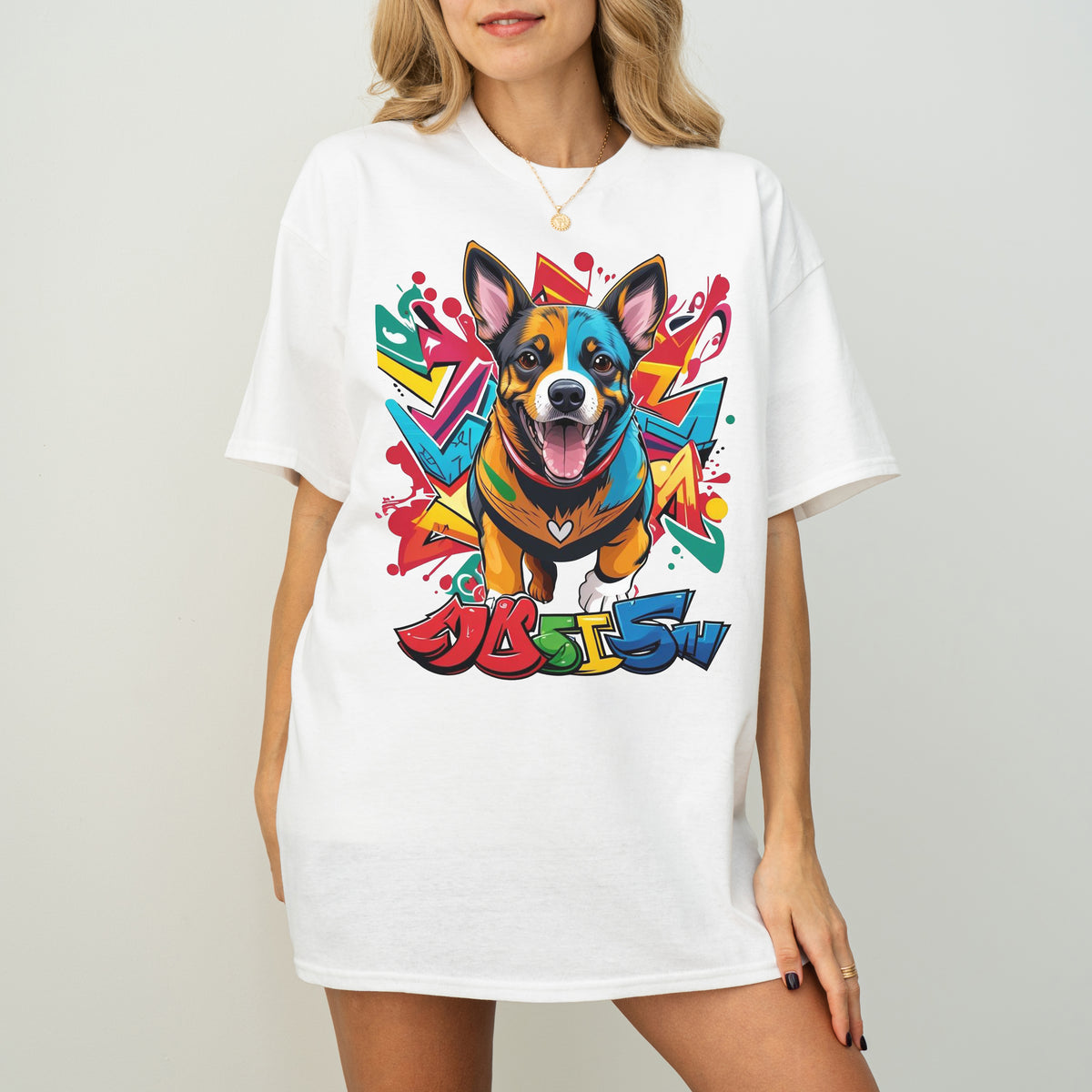 Colorful Graffiti Funny Dog T-Shirt