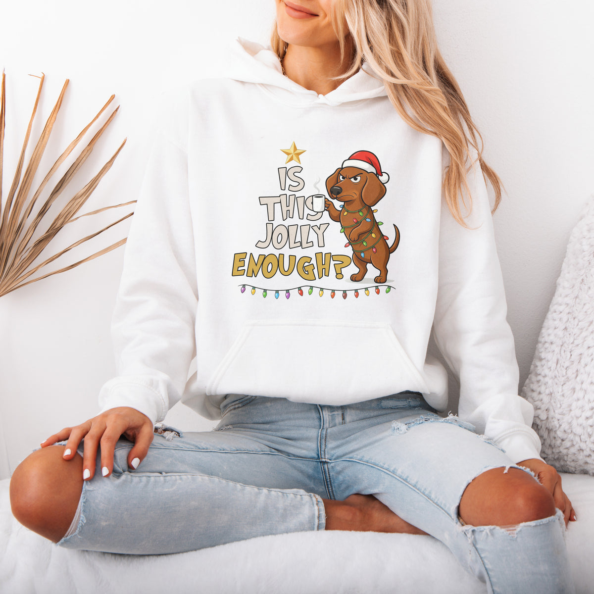 Is This Jolly Enough Dachshund Christmas Hoodie