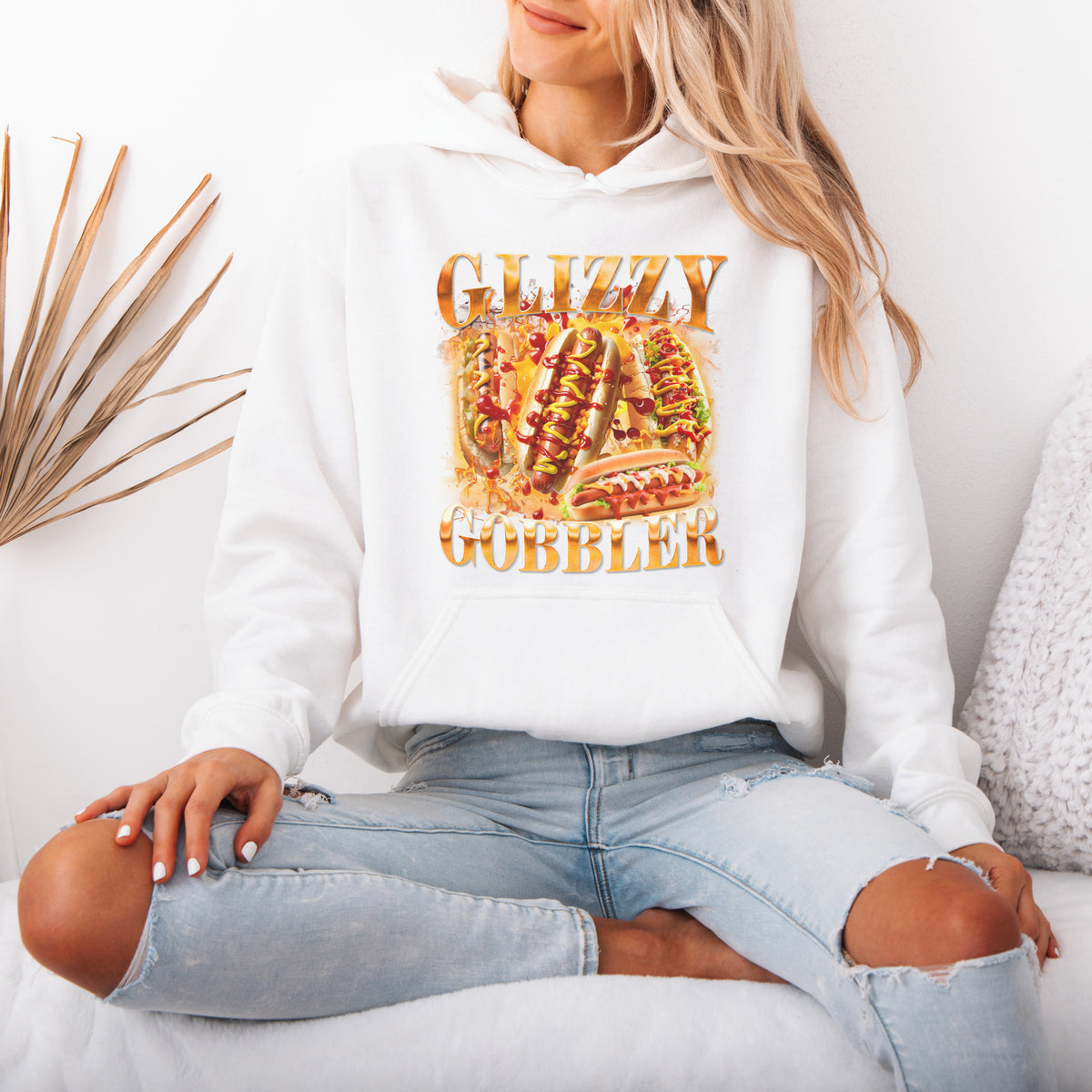Glizzy Gobbler Hoodie Funny Hot Dog Meme Gift for Food Lovers