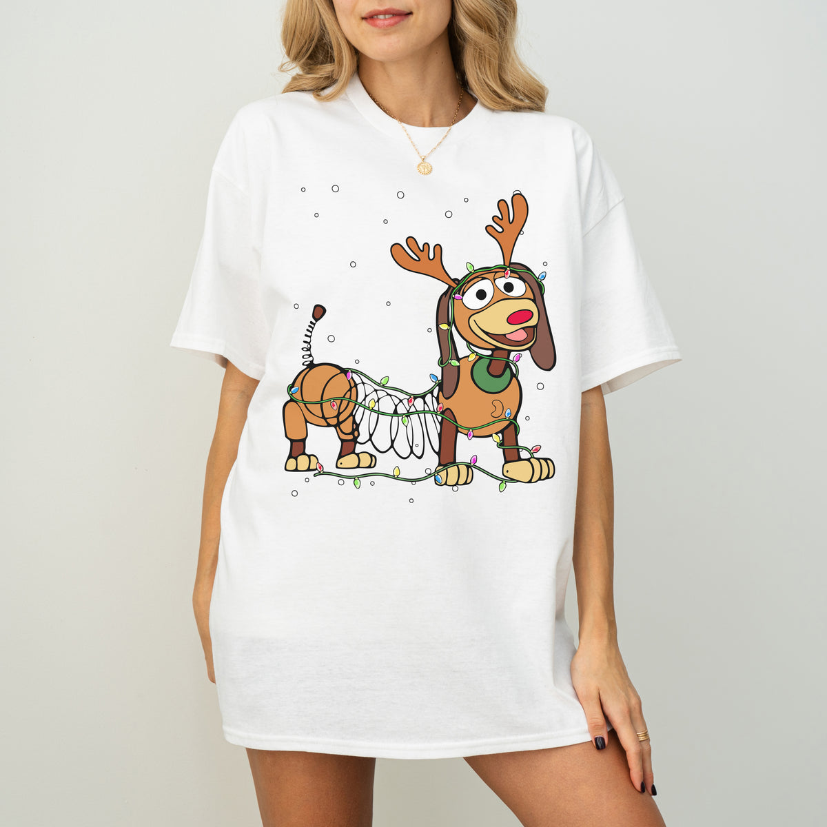 Reindeer Lights Dachshund Christmas Shirt – String Lights Pup