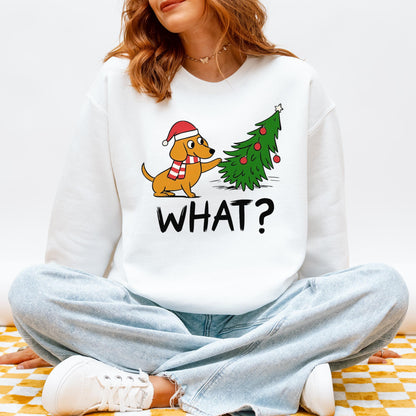 Funny What? Dachshund Christmas Sweatshirt