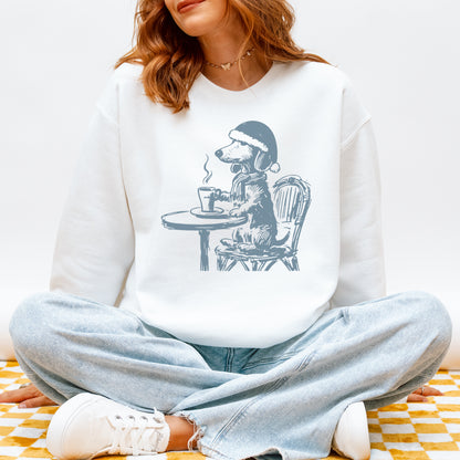 Vintage Dachshund Shirt Funny French Coffee Dog Sweatshirt