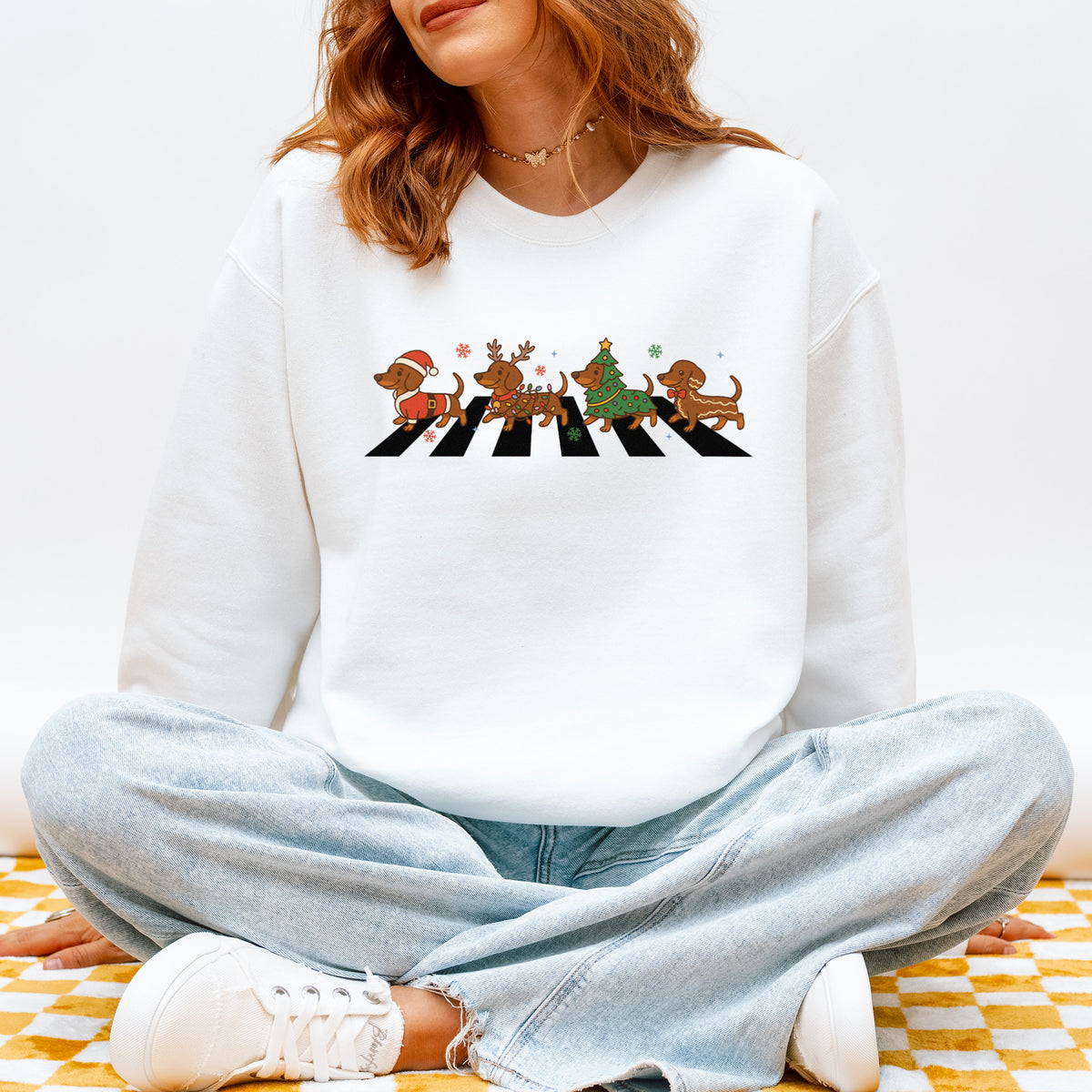 Abbey Road Dachshund Christmas Sweatshirt