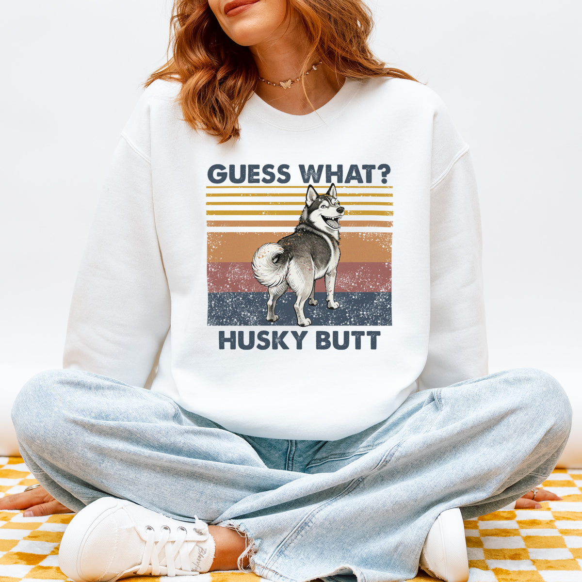Guess What Husky Butt Sweatshirt – Funny Dog Lover Gift