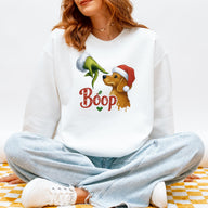 Boop Dachshund Sweatshirt – Funny Wiener Dog Pullover with Green Mischief Hand, Cute Dog Lover Gift