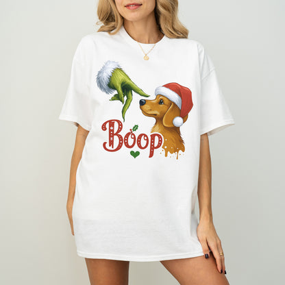 Boop Dachshund Christmas Shirt – Funny Green Hand Holiday Tee