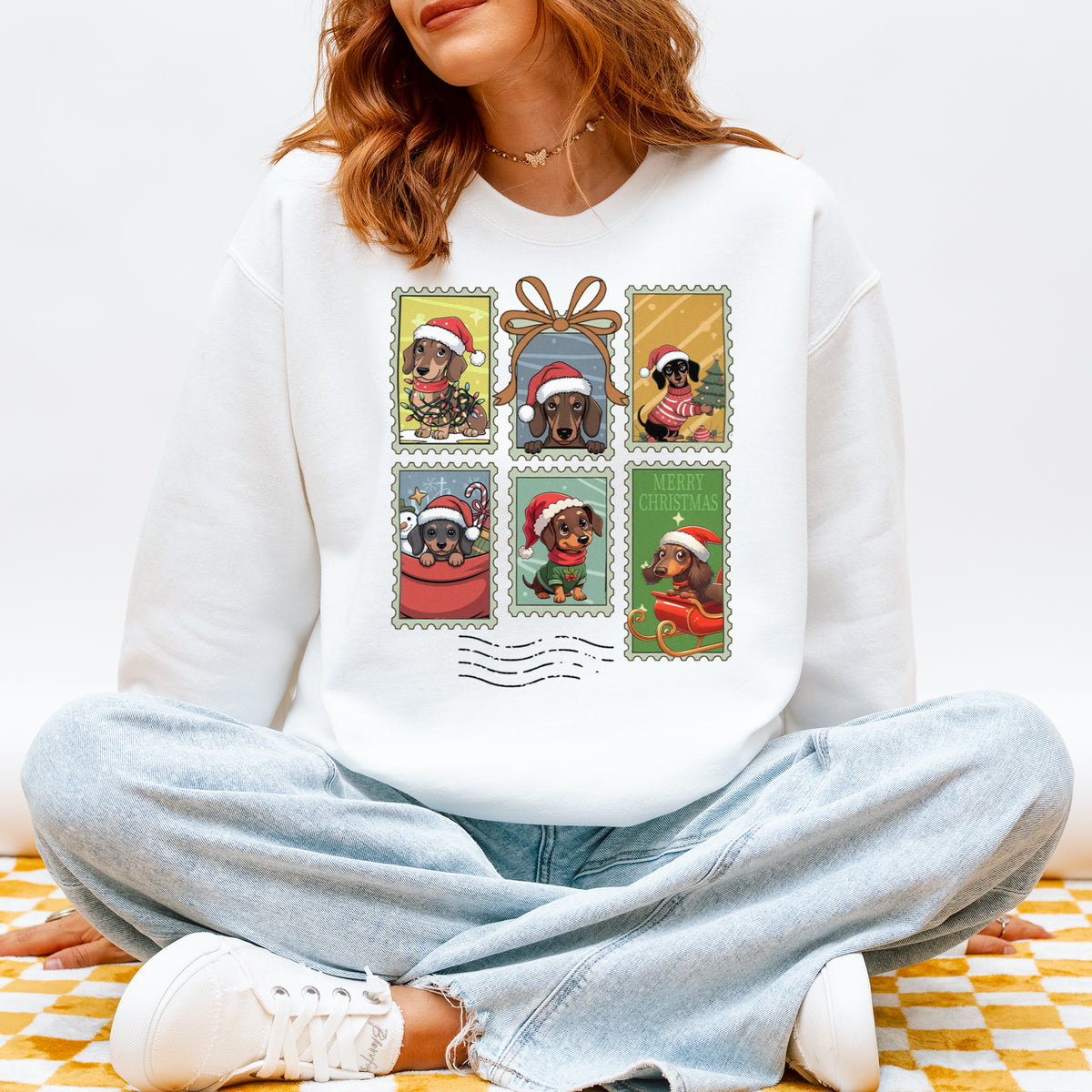 Dachshund Christmas Sweatshirt Cute Holiday Dog Lover Gift