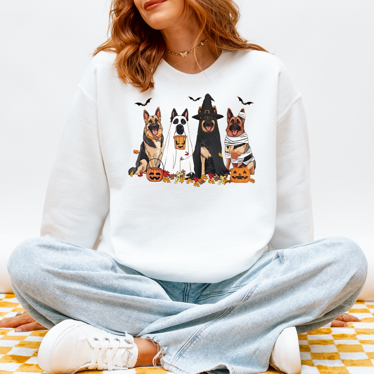 German Shepherd Halloween Sweatshirt – Fall Ghost Dog Gift