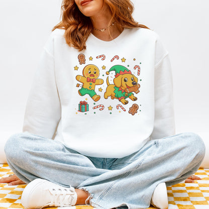 Elf Gingerbread Dachshund Christmas Sweatshirt