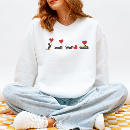 Dachshund With Heart Balloons Sweatshirt